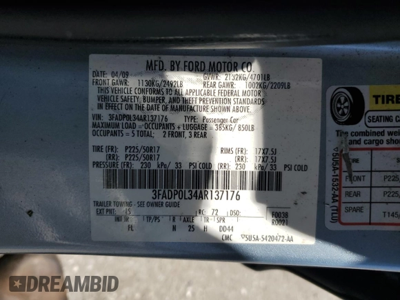 2010 Ford Fusion Hybrid z VIN 3FADP0L34AR137176, wystawiony jako Copart lot #62146865 z przebiegiem 135 293 mil mil oraz Szkoda całkowita • Salvage title. Historia ofert i sprzedaży dostępna na DreamBid. Obrazek 12.