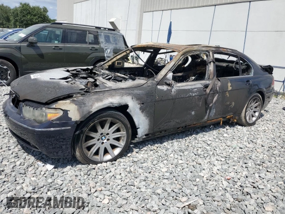 2004 BMW 7 Series 745Li with VIN WBAGN63494DS49538, listed as a Copart auction lot 55142955 with Not provided miles and Non repairable. Bid and sale history available at DreamBid. Image 1.