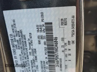 2017 Ford Fusion SE with VIN 3FA6P0H77HR346846, listed as a Copart auction lot 61825065 with 100,245 mi miles and Salvage title. Bid and sale history available at DreamBid. Image 12.