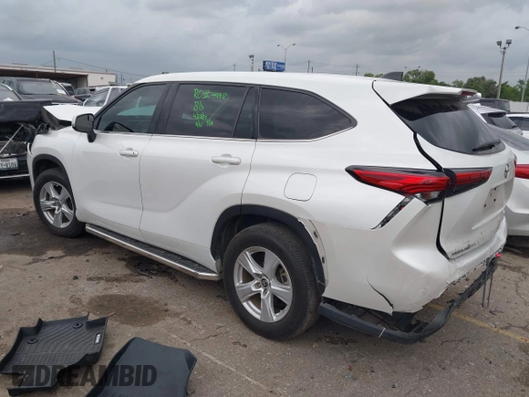 2022 Toyota Highlander L with VIN 5TDCZRAH0NS553876, listed as a IAAI auction lot 42174676 with 49,303 mi miles and . Bid and sale history available at DreamBid. Image 3.