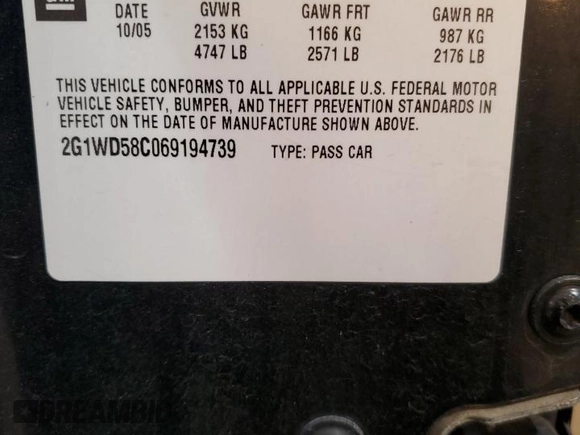2006 Chevrolet Impala SS with VIN 2G1WD58C069194739, listed as a Copart auction lot 45501705 with 127,552 mi miles and Clean Title. Bid and sale history available at DreamBid. Image 12.