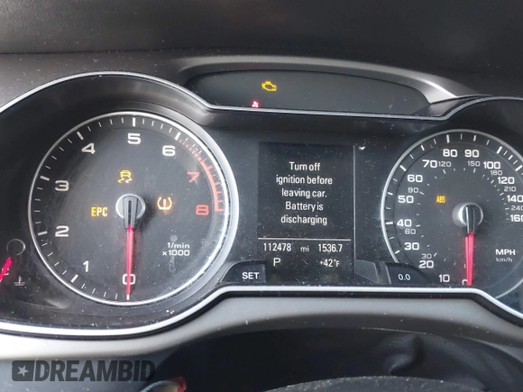 2015 Audi A4 Premium with VIN WAUBFAFL0FN005545, listed as a IAAI auction lot 41441399 with 112,478 mi miles. Bid and sale history available at carsss.com. Image 15.