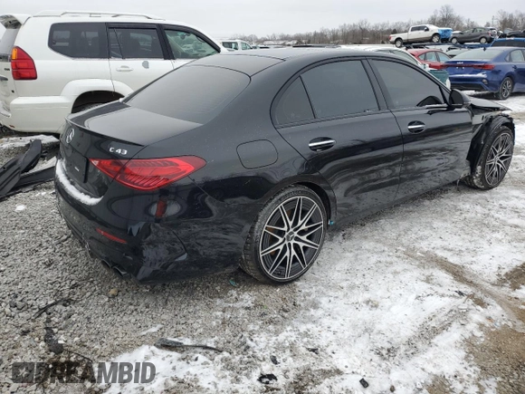 2023 Mercedes-Benz C 43 AMG z VIN W1KAF8HB9PR126036, wystawiony jako Copart lot #46074835 z przebiegiem 12 163 mil mil oraz Szkoda całkowita • Salvage title. Historia ofert i sprzedaży dostępna na DreamBid. Obrazek 3.