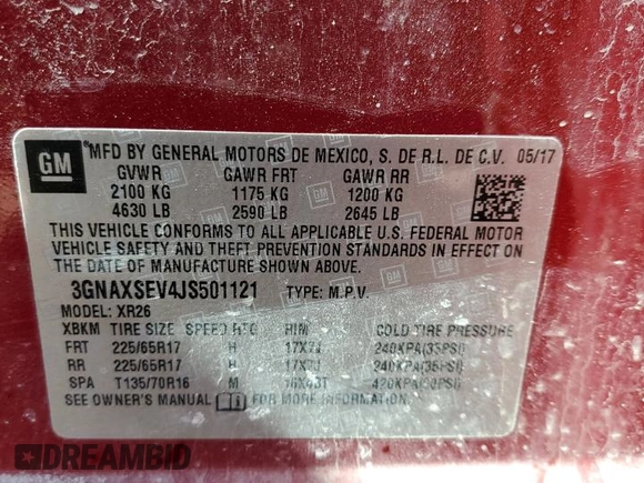2018 Chevrolet Equinox LT with VIN 3GNAXSEV4JS501121, listed as a Copart auction lot 49255585 with 165,488 mi miles and Clean Title. Bid and sale history available at carsss.com. Image 13.
