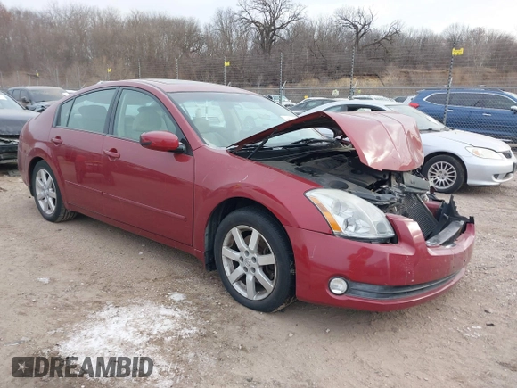2005 Nissan Maxima 3.5 SL with VIN 1N4BA41E75C808199, listed as a IAAI auction lot 41287107 with 845,005 mi miles. Bid and sale history available at carsss.com. Image 1.