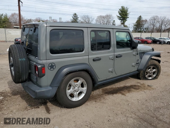 2021 Jeep Wrangler Unlimited Freedom with VIN 1C4HJXDN4MW672340, listed as a Copart auction lot 49406695 with 48,832 mi miles and Salvage title. Bid and sale history available at DreamBid. Image 3.