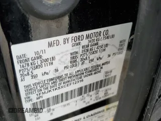 2012 Ford Expedition Max Limited z VIN 1FMJK1K5XCEF12316, wystawiony jako Copart lot #56206925 z przebiegiem 132 424 mil mil oraz Szkoda całkowita • Salvage title. Historia ofert i sprzedaży dostępna na DreamBid. Obrazek 13.