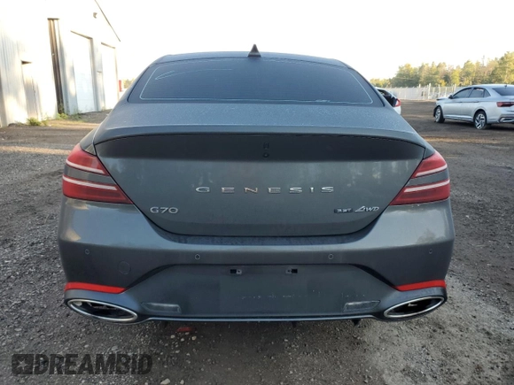 2023 Genesis G70 3.3T with VIN KMTG54TE0PU128774, listed as a Copart auction lot 72209364 with 14,186 mi miles and Salvage Title. Bid and sale history available at carsss.com. Image 6.