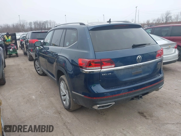 2021 Volkswagen Atlas SEL with VIN 1V2BR2CA8MC505723, listed as a IAAI auction lot 41423187 with 55,890 mi miles and . Bid and sale history available at DreamBid. Image 3.