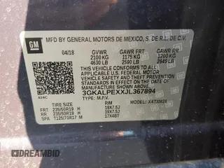 2018 GMC Terrain SLT with VIN 3GKALPEXXJL367894, listed as a Copart auction lot 50510185 with Not Provided miles and Non Repairable. Bid and sale history available at DreamBid. Image 14.