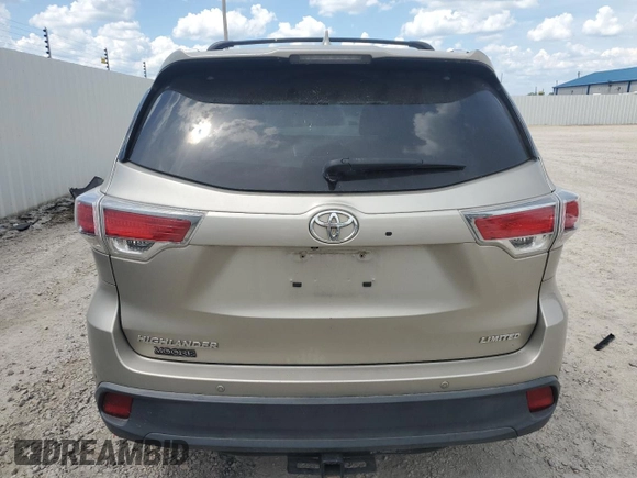 2014 Toyota Highlander Limited with VIN 5TDYKRFHXES037401, listed as a Copart auction lot 63814895 with 156,508 mi miles and Clean title. Bid and sale history available at DreamBid. Image 6.