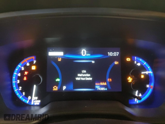 2021 Toyota Corolla Hybrid LE with VIN JTDEAMDE4MJ002382, listed as a Copart auction lot 50318865 with 74,385 mi miles and Salvage Title. Bid and sale history available at carsss.com. Image 9.