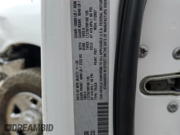 2021 Ram 2500 Big Horn with VIN 3C6UR5DL3MG509100, listed as a Copart auction lot 47609235 with 77,324 mi miles and Salvage Title. Bid and sale history available at carsss.com. Image 12.