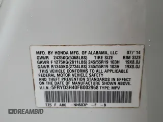 2015 Acura MDX Tech Pkg with VIN 5FRYD3H40FB002968, listed as a Copart auction lot 71251964 with 170,831 mi miles and Salvage Title. Bid and sale history available at carsss.com. Image 13.