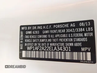 2014 Porsche Cayenne Diesel с VIN WP1AF2A22ELA34301, выставлен на аукционе IAAI как лот 42749071 с пробегом 126 593 миль миль и . История ставок и продаж доступна на DreamBid. Изображение 9.