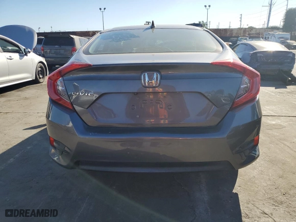 2017 Honda Civic Sedan EX with VIN 19XFC2F71HE208795, listed as a Copart auction lot 88791085 with 0 mi miles and Salvage Title. Bid and sale history available at carsss.com. Image 6.