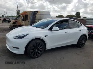 2022 Tesla Model Y Performance with VIN 7SAYGDEFXNF510418, listed as a Copart auction lot 51131465 with 16,263 mi miles and Salvage Title. Bid and sale history available at DreamBid. Image 1.