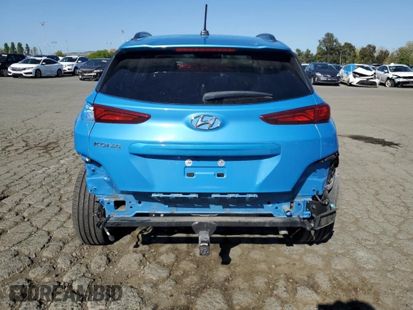 2020 Hyundai Kona SEL with VIN KM8K22AAXLU496164, listed as a Copart auction lot 53745405 with 39,887 mi miles and Salvage Title. Bid and sale history available at DreamBid. Image 6.