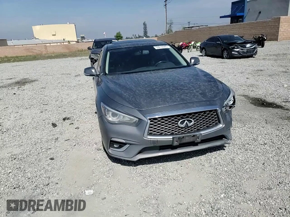 2019 Infiniti Q50 Luxe with VIN JN1EV7AP1KM542816, listed as a Copart auction lot 59216945 with 64,029 mi miles and Salvage title. Bid and sale history available at DreamBid. Image 13.