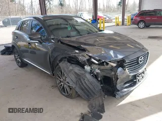 2017 Mazda CX-3 Grand Touring with VIN JM1DKFD70H0150496, listed as a IAAI auction lot 41746038 with 108,091 mi miles. Bid and sale history available at carsss.com. Image 1.