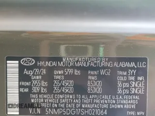 2025 Hyundai Santa Fe Hybrid Calligraphy with VIN 5NMP5DG17SH021064, listed as a Copart auction lot 84107714 with 7,755 mi miles and Salvage Title. Bid and sale history available at carsss.com. Image 13.