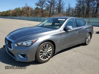 2019 Infiniti Q50 3.0t LUXE with VIN JN1EV7AR7KM552400, listed as a Copart auction lot 53535945 with 24,749 mi miles and Salvage Title. Bid and sale history available at carsss.com. Image 1.
