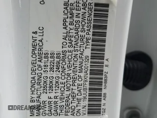 2022 Acura TLX Type S w/Performance Tire with VIN 19UUB7F9XNA001329, listed as a Copart auction lot 47179795 with 21,668 mi miles and Salvage Title. Bid and sale history available at carsss.com. Image 12.