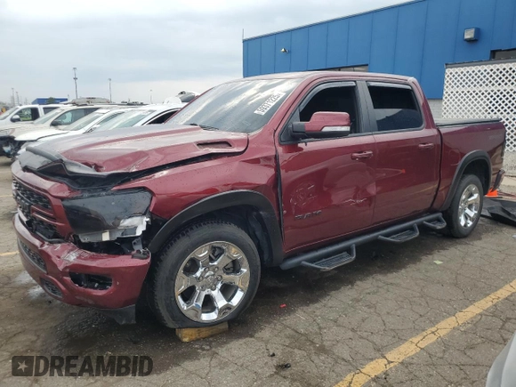 2022 Ram 1500 Big Horn with VIN 1C6SRFFT3NN318490, listed as a Copart auction lot 59371225 with 35,339 mi miles and Salvage title. Bid and sale history available at DreamBid. Image 1.