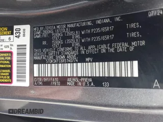 2024 Toyota Sienna LE with VIN 5TDKSKFC6RS140774, listed as a IAAI auction lot 41991677 with 5,433 mi miles. Bid and sale history available at carsss.com. Image 9.