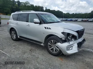2016 Infiniti QX80 with VIN JN8AZ2NF5G9610490, listed as a Copart auction lot 60041325 with 131,253 mi miles and Salvage title. Bid and sale history available at DreamBid. Image 4.