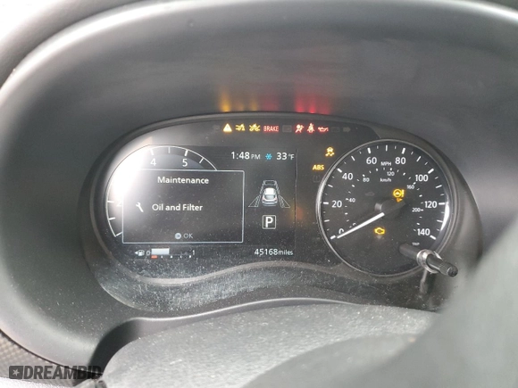 2023 Nissan Kicks SV with VIN 3N1CP5CVXPL472798, listed as a Copart auction lot 44158615 with 45,168 mi miles and Salvage Title. Bid and sale history available at carsss.com. Image 9.