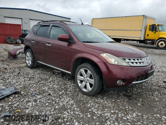 2007 Nissan Murano SL with VIN JN8AZ08W77W665623, listed as a Copart auction lot 54952035 with 208,076 mi miles and Salvage title. Bid and sale history available at DreamBid. Image 4.