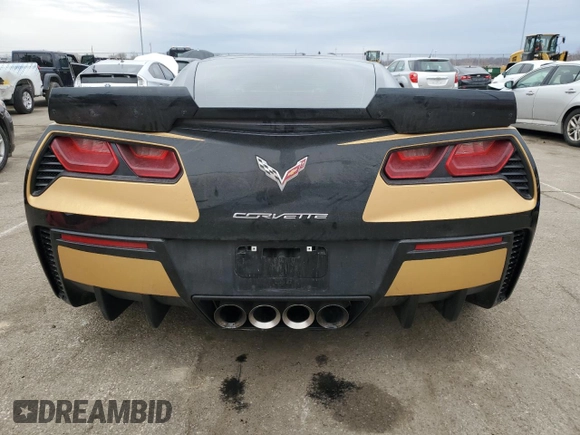 2017 Chevrolet Corvette Grand Sport 1LT with VIN 1G1YW2D79H5105602, listed as a Copart auction lot 42598795 with 34,380 mi miles and Salvage Title. Bid and sale history available at carsss.com. Image 6.