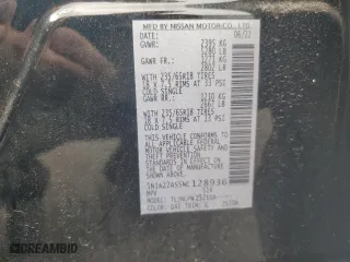 2022 Nissan Murano S with VIN 5N1AZ2AS5NC128936, listed as a Copart auction lot 67934944 with 32,612 mi miles and Salvage Title. Bid and sale history available at carsss.com. Image 13.