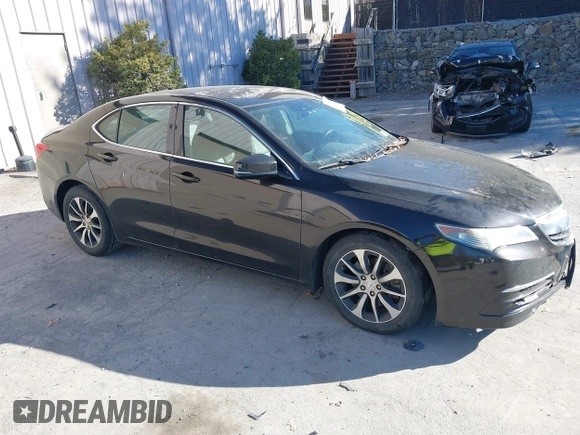2015 Acura TLX Tech with VIN 19UUB1F51FA014434, listed as a IAAI auction lot 40791595 with 104,757 mi miles. Bid and sale history available at carsss.com. Image 1.