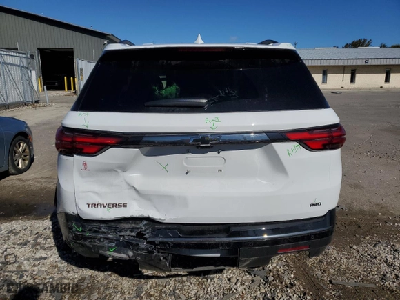 2022 Chevrolet Traverse Premier with VIN 1GNEVKKWXNJ126721, listed as a Copart auction lot 75941264 with 46,402 mi miles and Salvage Title. Bid and sale history available at carsss.com. Image 6.
