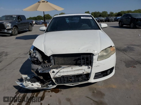 2007 Audi A4 2.0T with VIN WAUBF78E37A022592, listed as a Copart auction lot 75480544 with 122,605 mi miles and Salvage Title. Bid and sale history available at carsss.com. Image 5.