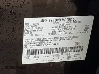 2013 Ford Explorer XLT z VIN 1FM5K8D84DGC34214, wystawiony jako IAAI lot #41909460 z przebiegiem 168 452 mil mil oraz . Historia ofert i sprzedaży dostępna na DreamBid. Obrazek 9.