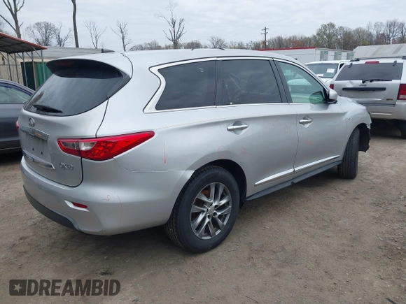 2015 Infiniti QX60 with VIN 5N1AL0MN6FC501897, listed as a IAAI auction lot 41950700 with 109,603 mi miles. Bid and sale history available at carsss.com. Image 4.