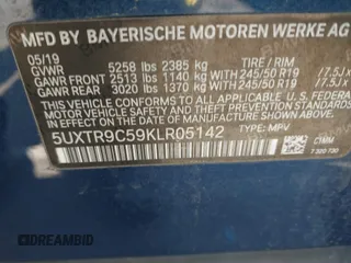 2019 BMW X3 xDrive30i z VIN 5UXTR9C59KLR05142, wystawiony jako IAAI lot #42223866 z przebiegiem 44 534 mil mil oraz . Historia ofert i sprzedaży dostępna na DreamBid. Obrazek 9.