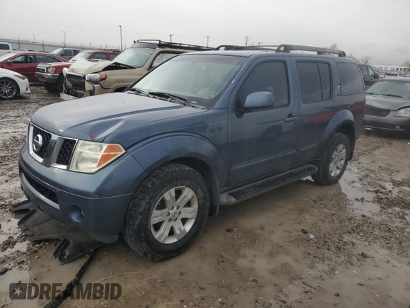 2005 Nissan Pathfinder LE with VIN 5N1AR18U25C791513, listed as a Copart auction lot 85819304 with 166,158 mi miles and Salvage title. Bid and sale history available at DreamBid. Image 1.