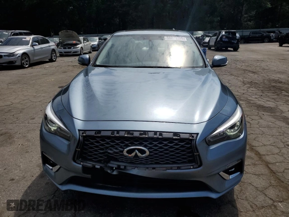 2019 Infiniti Q50 Luxe with VIN JN1EV7AP1KM510058, listed as a Copart auction lot 58036965 with 53,779 mi miles and Salvage title. Bid and sale history available at DreamBid. Image 5.