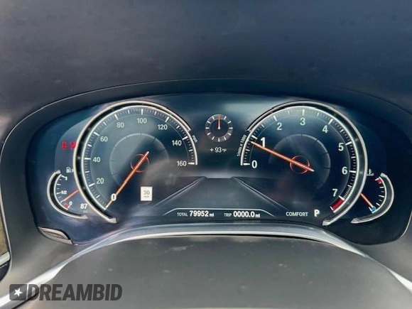2017 BMW 7 Series 750i with VIN WBA7F0C34HGM22159, listed as a Copart auction lot 50847125 with 79,952 mi miles and Salvage title. Bid and sale history available at DreamBid. Image 9.