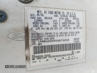 1997 Ford Explorer XL с VIN 1FMDU32X4VUA71215, выставлен на аукционе IAAI как лот 42558656 с пробегом 310 289 миль миль и . История ставок и продаж доступна на DreamBid. Изображение 9.