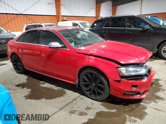 2014 Audi S4 Premium with VIN WAUFGCFL6EA113376, listed as a Copart auction lot 85806714 with 136,744 mi miles and Salvage Title. Bid and sale history available at carsss.com. Image 4.