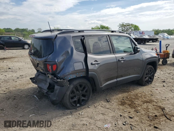 2018 Jeep Renegade Latitude with VIN ZACCJBBB5JPG77352, listed as a Copart auction lot 54854675 with 85,493 mi miles and Salvage title. Bid and sale history available at DreamBid. Image 3.