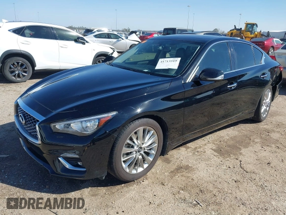 2021 Infiniti Q50 3.0t LUXE with VIN JN1EV7BP8MM700070, listed as a IAAI auction lot 41713519 with 75,333 mi miles. Bid and sale history available at carsss.com. Image 2.