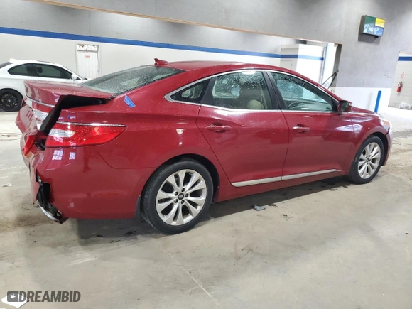 2013 Hyundai Azera with VIN KMHFG4JGXDA298805, listed as a Copart auction lot 52414485 with 109,812 mi miles and Salvage Title. Bid and sale history available at carsss.com. Image 3.