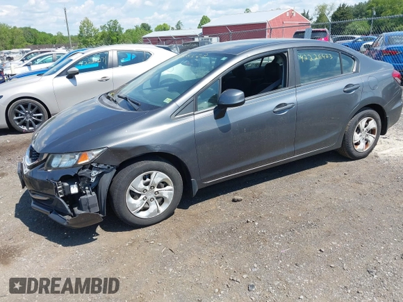 2013 Honda Civic LX with VIN 2HGFB2F58DH550407, listed as a IAAI auction lot 42226423 with 152,007 mi miles and . Bid and sale history available at DreamBid. Image 2.