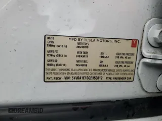 2016 Tesla Model S 70 with VIN 5YJSA1E10GF153812, listed as a Copart auction lot 52108565 with 90,938 mi miles and Non Repairable. Bid and sale history available at DreamBid. Image 13.